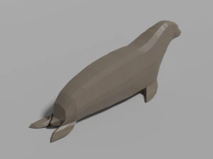 cartoon seal family 3D Model