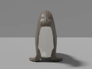 cartoon seal family 3D Model