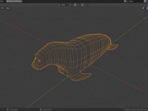 cartoon seal family 3D Model