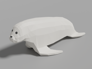 cartoon seal family 3D Модель