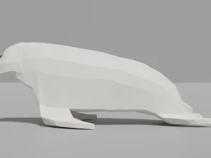 cartoon seal family 3D Model