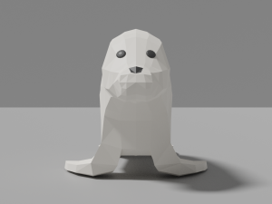 cartoon seal family 3D Модель