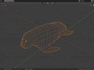 cartoon seal family 3D Model