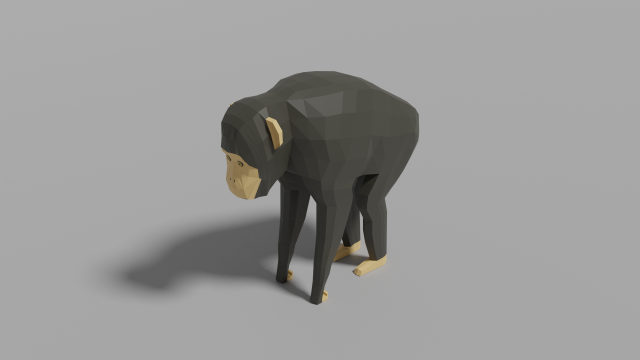 cartoon chimpanzee 3D Модель .c4d .max .obj .3ds .fbx .stl .blend 