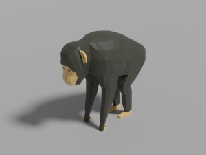 cartoon chimpanzee 3D Model