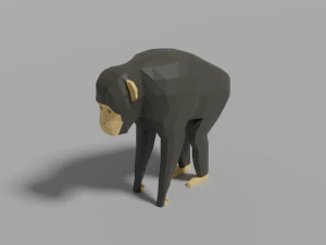 卡通黑猩猩 3D 模型