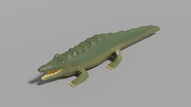 cartoon crocodile Model 3D .c4d .max .obj .3ds .fbx .stl .blend 