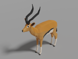 cartoon gazelle 3Dモデル