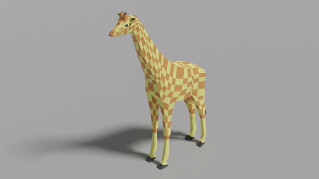 cartoon giraffe 3D 模型 .c4d .max .obj .3ds .fbx .stl .blend 