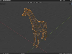 만화 기린 3D 모델