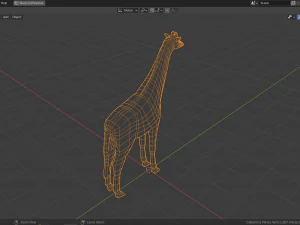 만화 기린 3D 모델