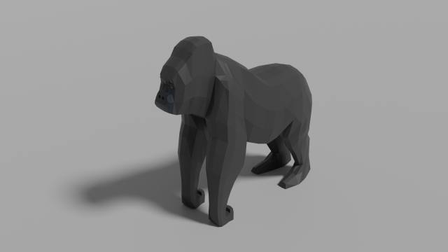 cartoon gorilla 3D 모델 .c4d .max .obj .3ds .fbx .stl .blend 