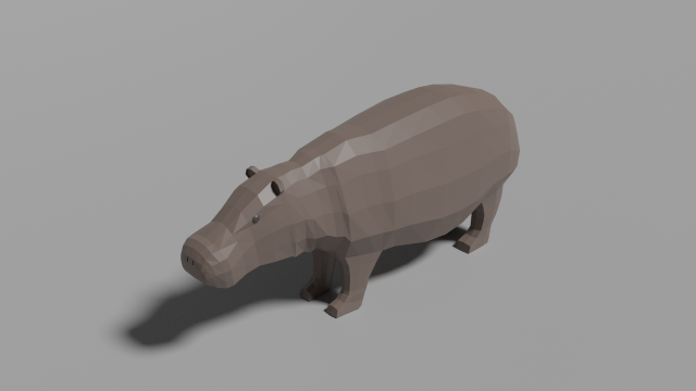 cartoon hippopotamus 3D 모델 .c4d .max .obj .3ds .fbx .stl .blend 