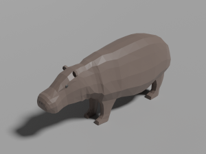 cartoon hippopotamus 3D मॉडल