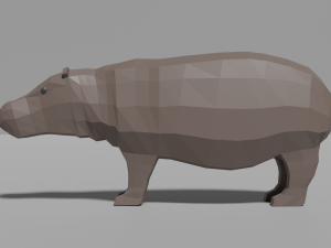 cartoon hippopotamus 3D 모델