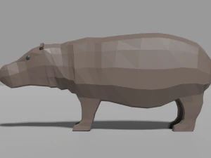 cartoon hippopotamus 3D Model