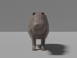 cartoon hippopotamus 3D Model
