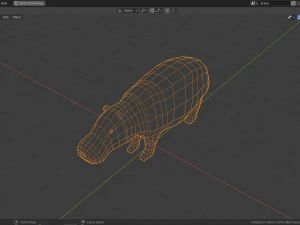 cartoon hippopotamus 3D Model