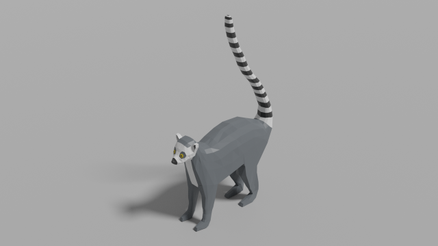 cartoon lemur Model 3D .c4d .max .obj .3ds .fbx .stl .blend 