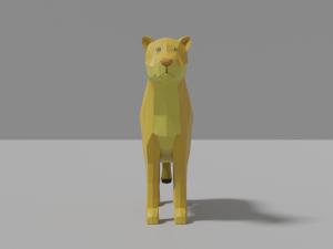cartoon lioness 3D Model