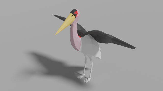 cartoon marabu Modelo 3D .c4d .max .obj .3ds .fbx .stl .blend
