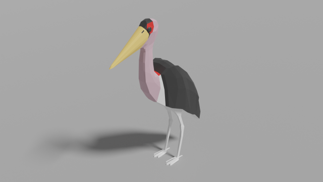 cartoon marabu 3Dモデル .c4d .max .obj .3ds .fbx .stl .blend 