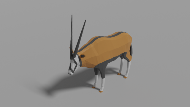 cartoon oryx 3D Model .c4d .max .obj .3ds .fbx .stl .blend 