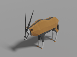 cartoon oryx 3Dモデル