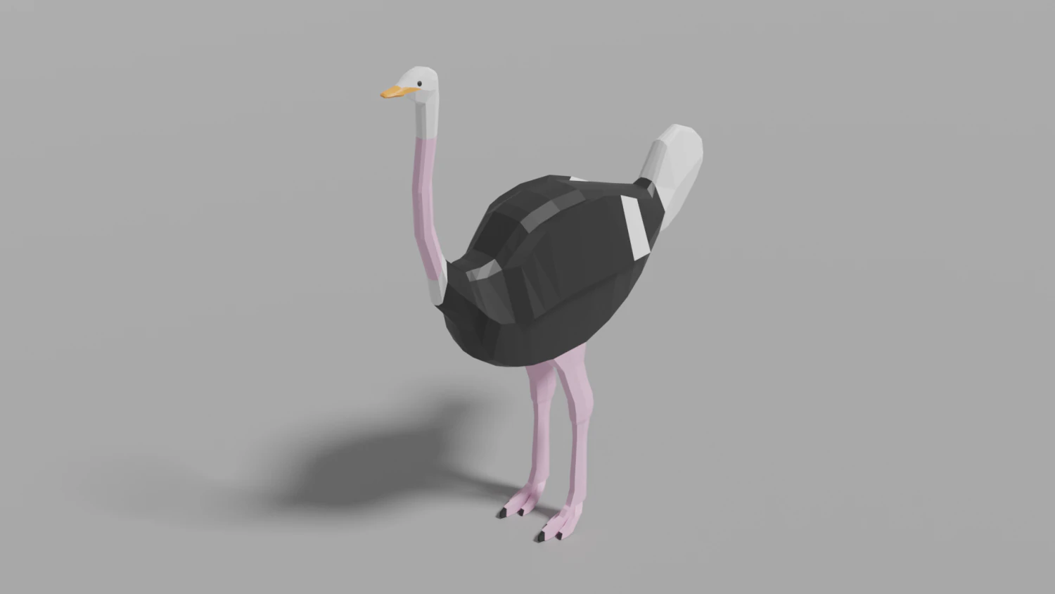 cartoon ostrich 3D Model .c4d .max .obj .3ds .fbx .stl .blend 