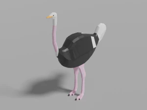 cartoon ostrich 3D Model