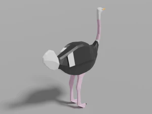 cartoon ostrich 3D Model