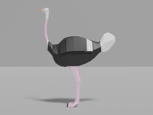 cartoon ostrich Modello 3D