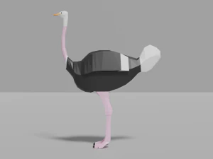 cartoon ostrich 3D Model
