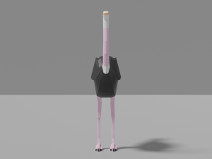 cartoon ostrich Modello 3D