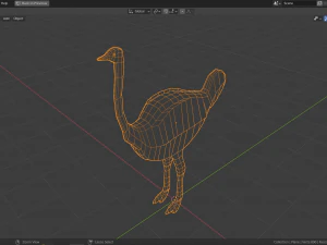 cartoon ostrich 3D Model