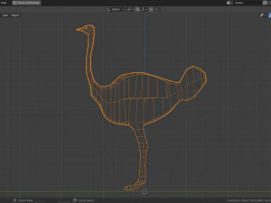 cartoon ostrich 3D Model