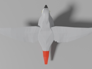 cartoon gray parrot Model 3D