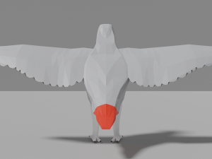 cartoon gray parrot Model 3D
