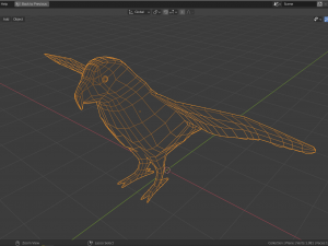 cartoon gray parrot Model 3D