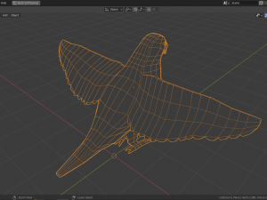 cartoon gray parrot Model 3D
