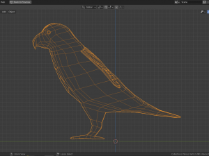 cartoon gray parrot Model 3D