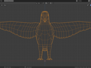 cartoon gray parrot Model 3D