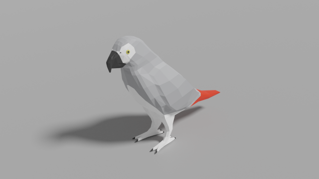 cartoon gray parrot Modelo 3D .c4d .max .obj .3ds .fbx .stl .blend 