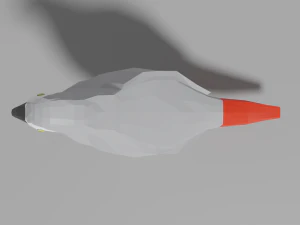 cartoon gray parrot 3D Model