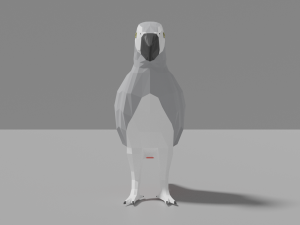 cartoon gray parrot Modelo 3D