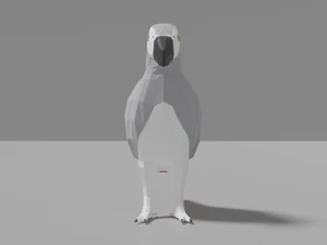 cartoon gray parrot 3D Model