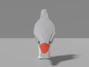cartoon gray parrot 3D Model