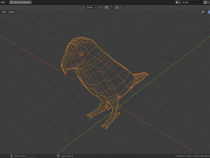 cartoon gray parrot 3D Model