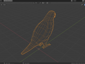 cartoon gray parrot Modelo 3D