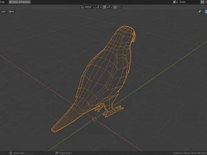 cartoon gray parrot 3D Model